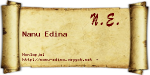 Nanu Edina névjegykártya